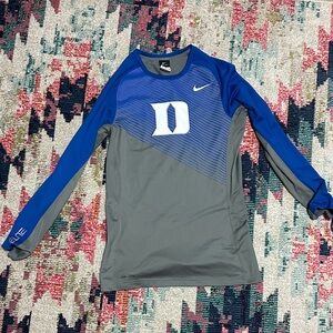 Nike Duke Blue and Gray Long Sleeve Tee